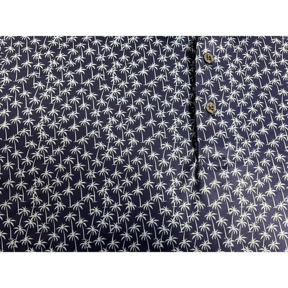 Maelreg Men's Performance Golf Polo Shirt Navy Palm Trees AOP Size Large - Picture 5 of 10